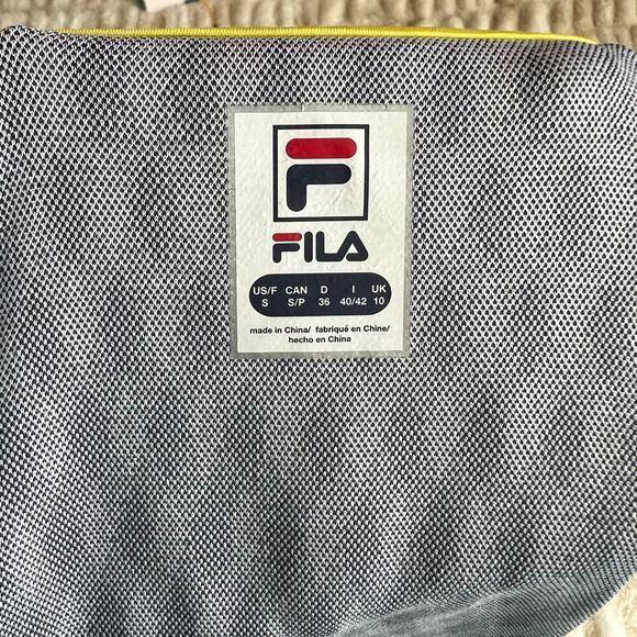 Fila Women's Y2K Argyle Full Zip Jacket Blue White Yellow Size Small - Picture 8 of 12